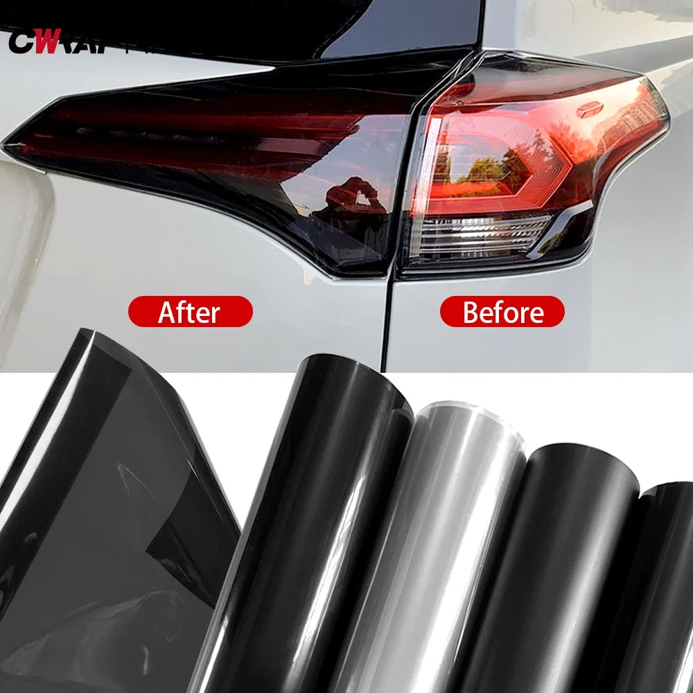 40cm Headlight/Taillight Smoke Black PVC Film