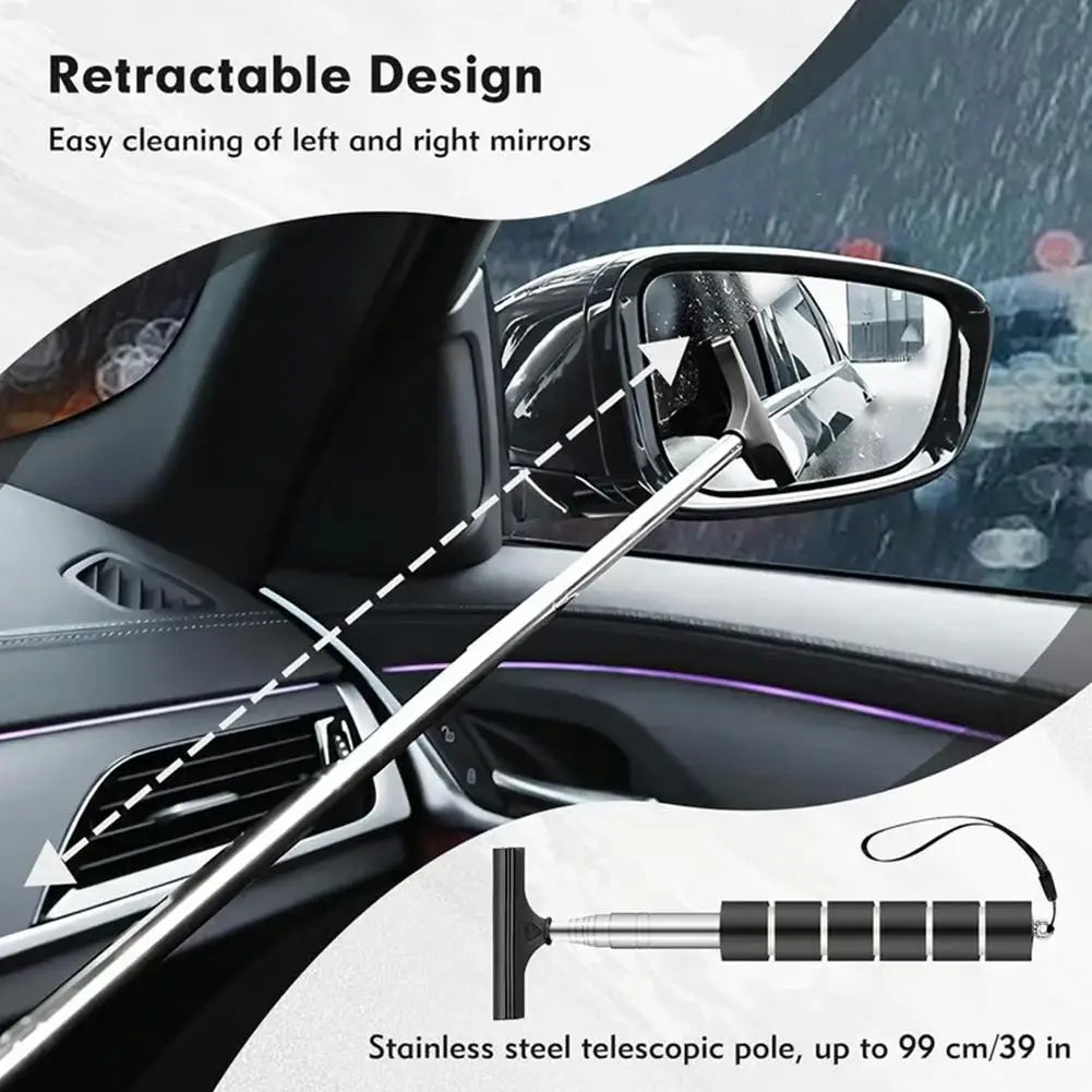 Telescopic Car Side Mirror Squeegee