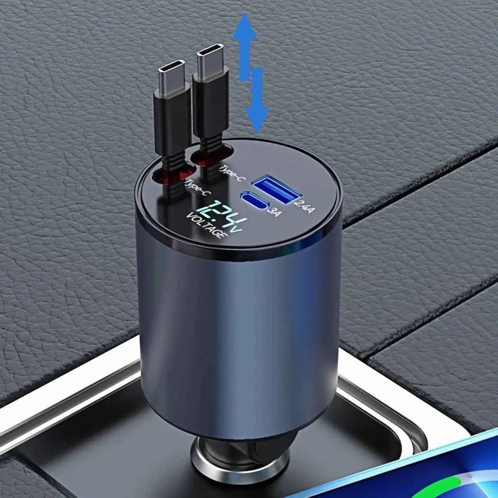 4 in 1 Retractable Car Charger