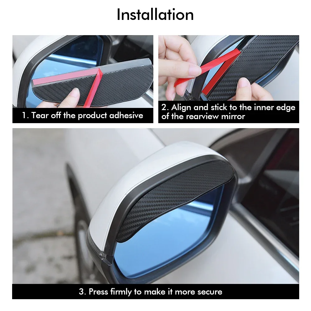 2Pcs Car Mirror Rain Shield